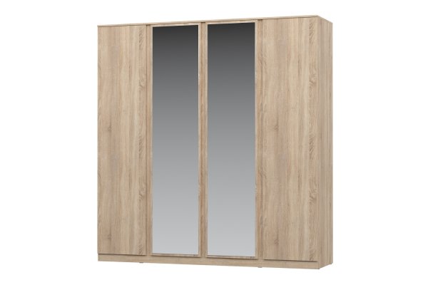 Шкаф 4-х дверный с зеркалом "STERN" (Улучшенная фурнитура) - Дуб Сонома